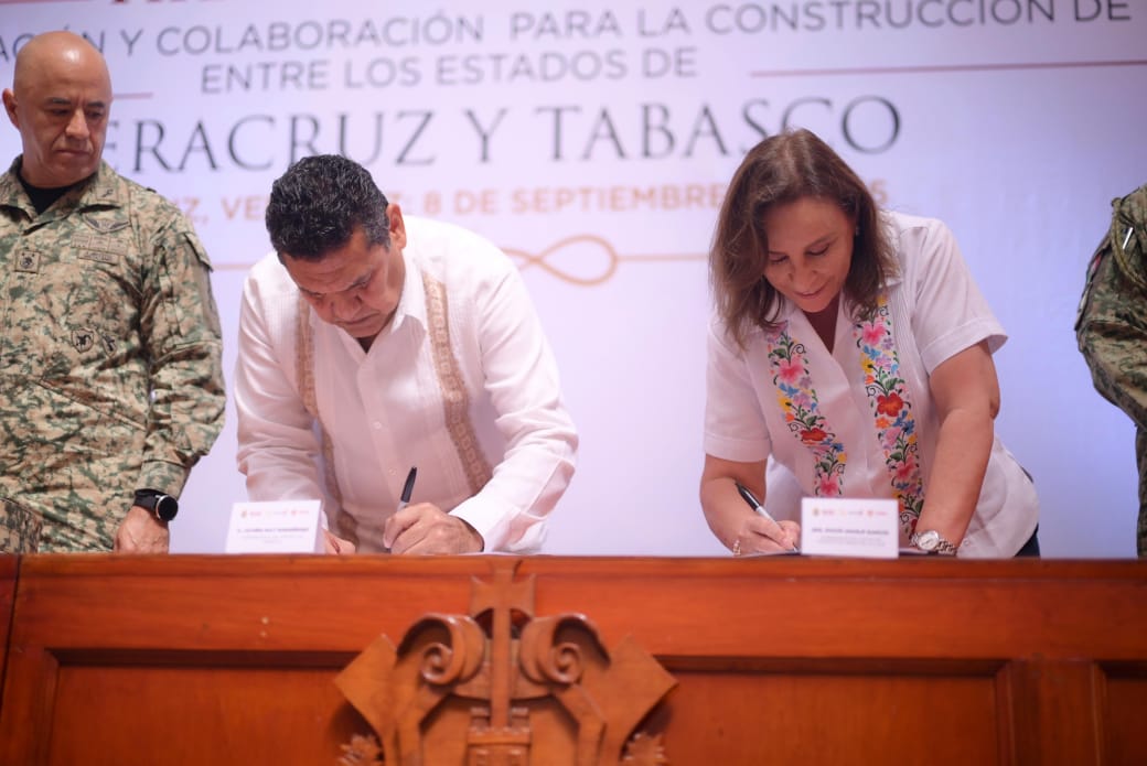 Veracruz y Tabasco firman convenio de seguridad para blindar la frontera sur
