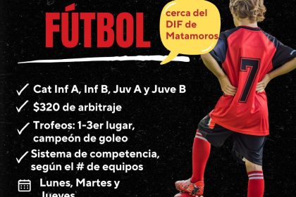Fut7 Matamoros invita a su primer Torneo Infantil-Juvenil de fútbol