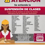 Gobierno del Estado extiende suspensión de clases en 43 municipios