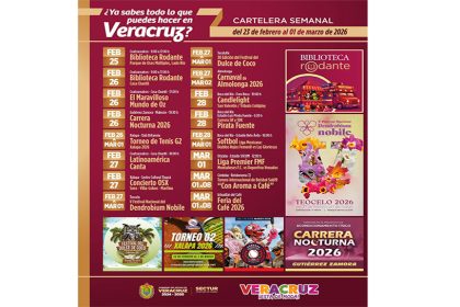 Presenta SECTUR cartelera semanal al 01 de marzo
