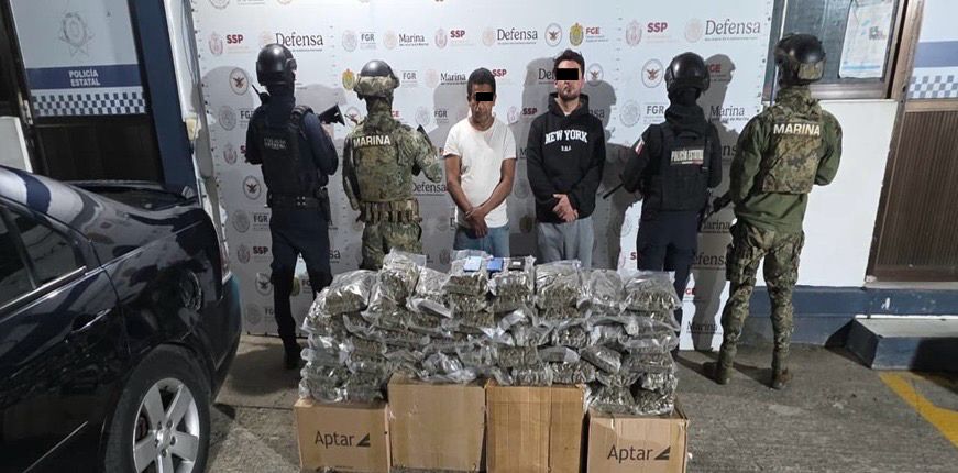 Decomisa SSP más de 28 kilos de presunta marihuana y 147 dosis de diversos estupefacientes durante el fin de semana