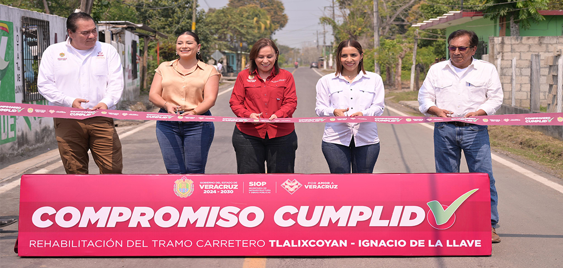 Rocío Nahle responde a demanda histórica y rehabilita carreteras en la Mixtequilla y Tlalixcoyan