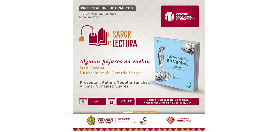 SECVER invita a presentaciones editoriales de Algunos pájaros no vuelan