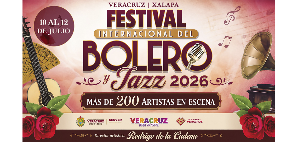 Del 10 al 12 de julio, Festival Internacional del Bolero y Jazz: Gobierno de Veracruz