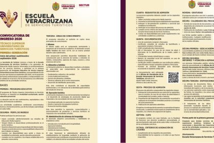 Escuela Veracruzana de Servicios Turísticos emite convocatoria para primera generación