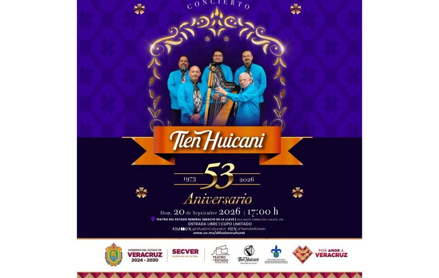 Celebra SECVER el 53.º aniversario de Tlen Huicani en el Teatro del Estado